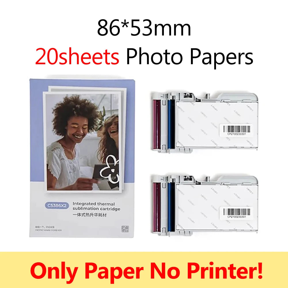 Portable Color Photo Printer Mini Pocket 300dpi Bluetooth for DIY Share Photo Picture Work Home CP2100 Machine 2x3 inch Papers