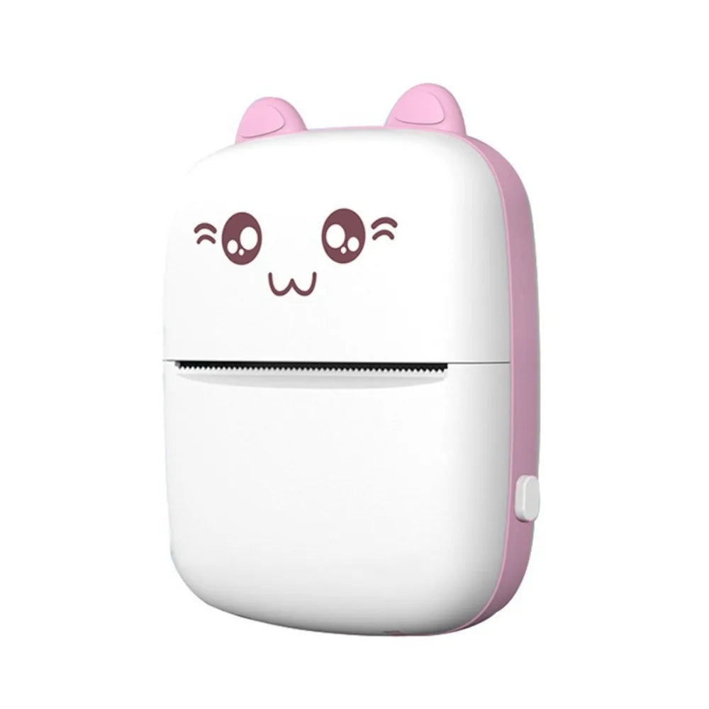Portable Thermal Printer Cat Shaped Mini Wireless Bluetooth Printer Lightweight Pocket Thermal Label Printer Print Photo