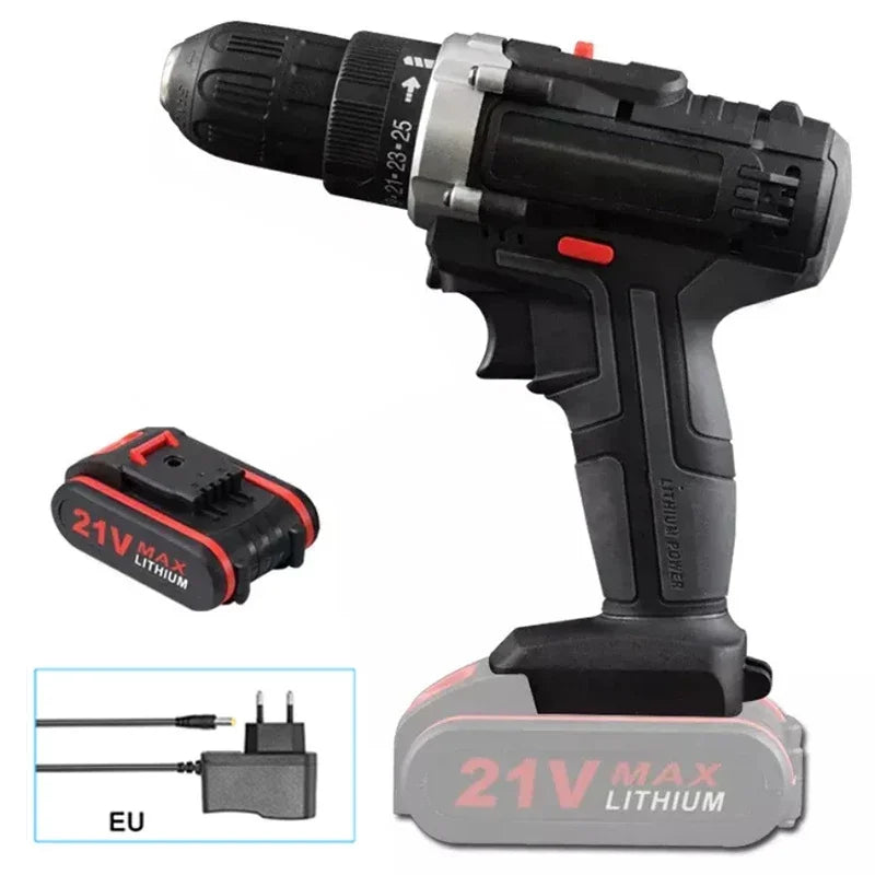 21V Electric Impact Cordless curtain High-power Lithium Battery Wireless Rechargeable Hand driver Home DIY Electric Power Tool