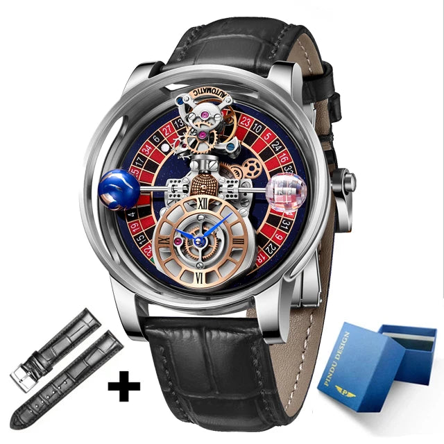 2024 PINDU DESIGN Men Watches Top Brands Luxury Celestial Series Roulette Creative Watch Quartz Wristwatch Montre Homme
