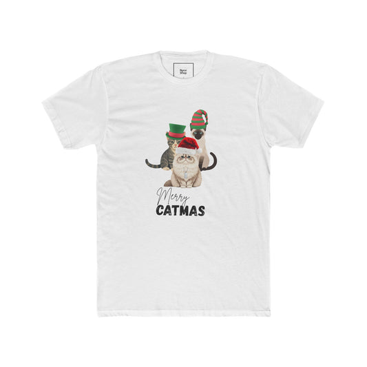 Merry Catmas Tee — Cute Cat in Santa Hat Holiday T-Shirt