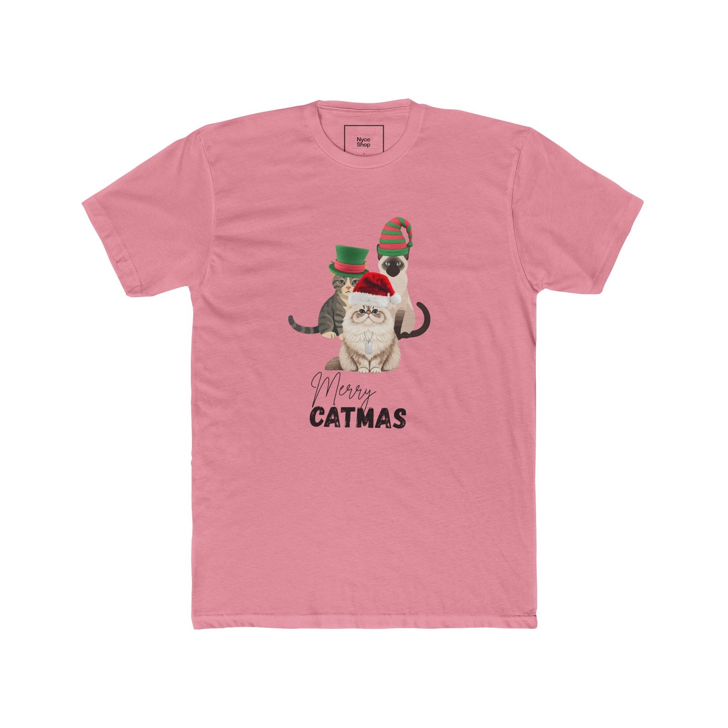 Merry Catmas Tee — Cute Cat in Santa Hat Holiday T-Shirt