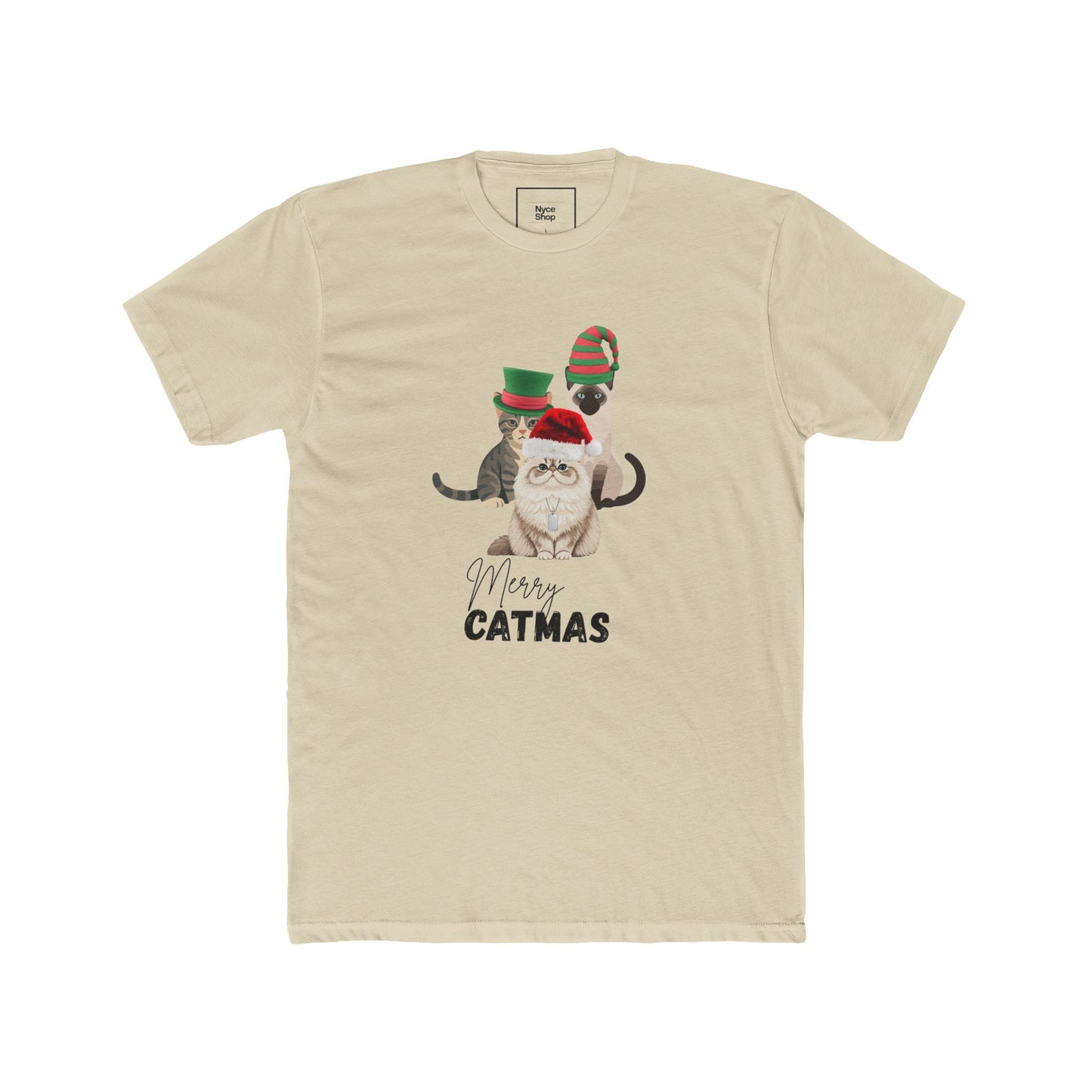Merry Catmas Tee — Cute Cat in Santa Hat Holiday T-Shirt