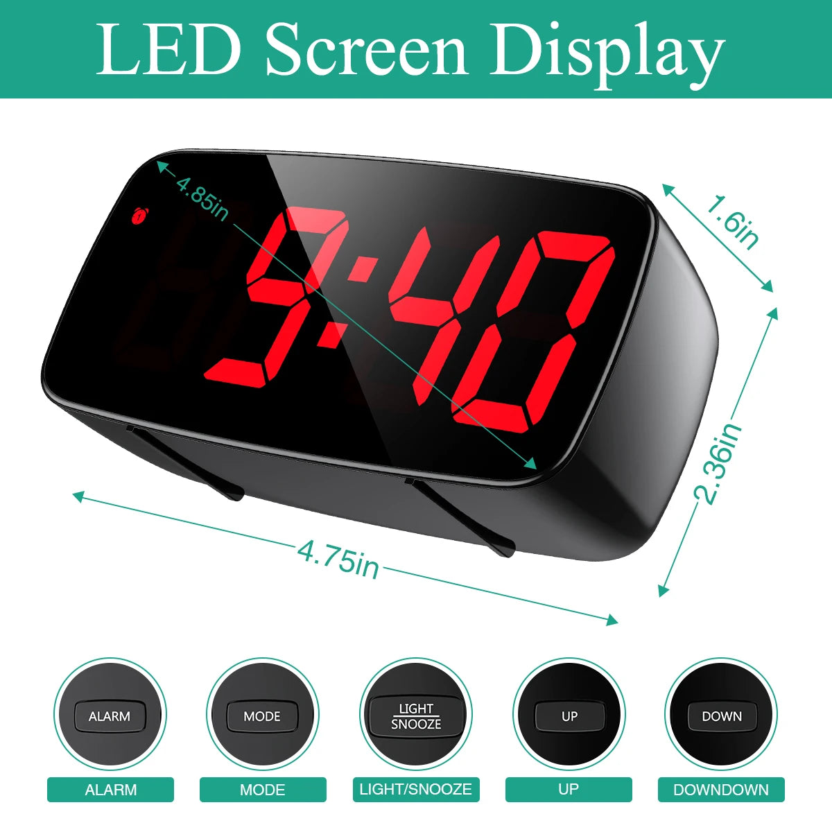 Desktop Alarm Clock Digital LED Clock Voice Control Snooze Time Temperature Display Night Mode Reloj Despertador Desktop Clocks