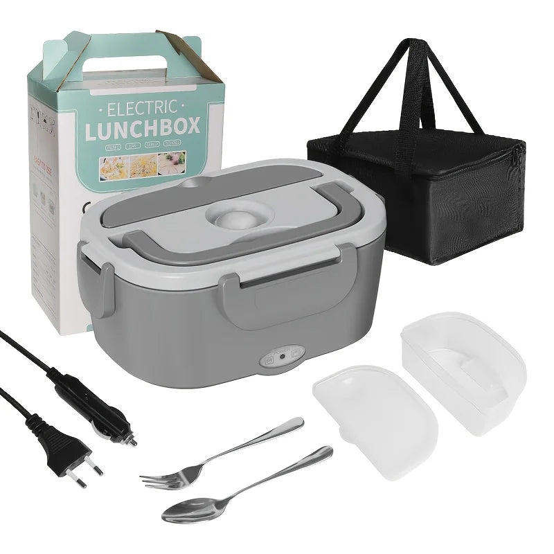 Electric Lunch Box – Portable Food Warmer with Stainless Steel Meal Tray