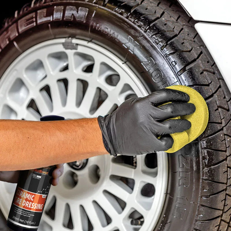 Hydroshine Car Ceramic Tire Dressing Black Wet Look Tire Shine for Deep Glossy Finish for Protection Long-Lasting Shine Spray