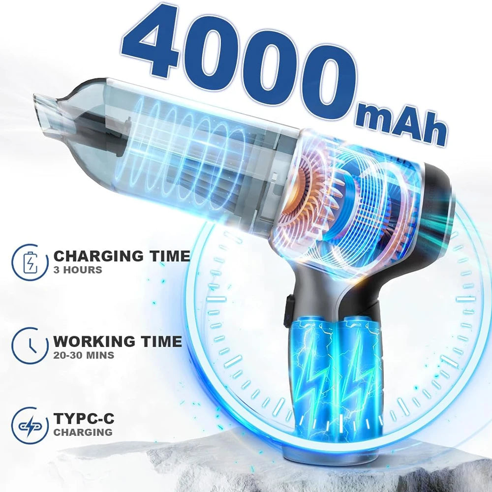 Wireless Handheld Car Vacuum Cleaner High-Power Suction & Blower for Home & Car