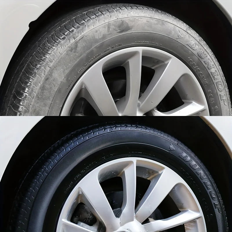 Black Shiny Tire wax - durable, long-lasting protection and repair for all kinds of tires - prevents cracks and whitens
