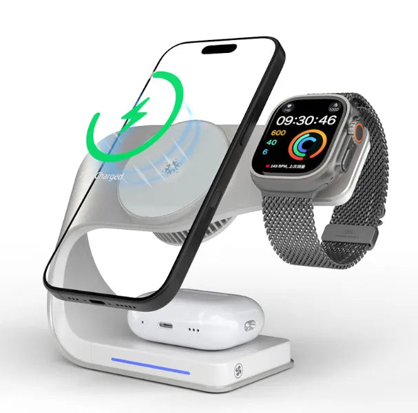 4-in-1 Magnetic Wireless Charger Station Fast Charging Dock for iPhone, iWatch & AirPods