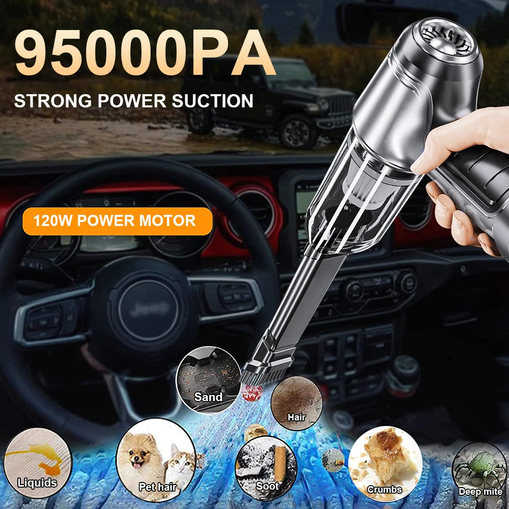 Wireless Handheld Car Vacuum Cleaner High-Power Suction & Blower for Home & Car