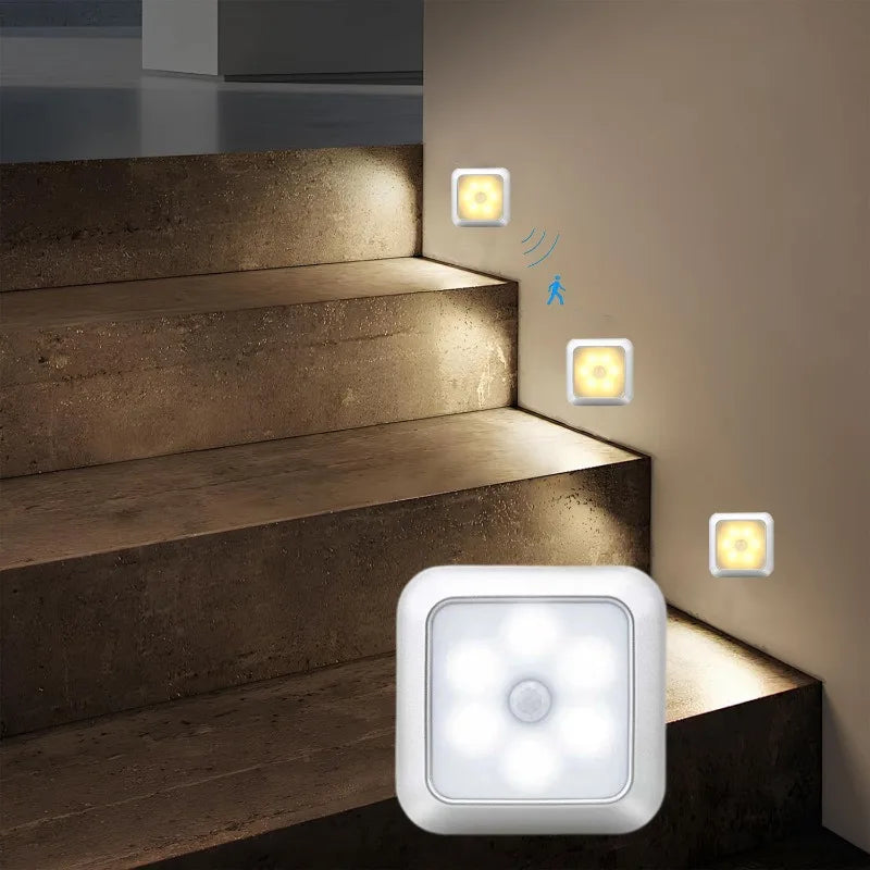 Wireless Motion Sensor Cabinet Night Light LED Wall Lamp for Bedroom & Staircase