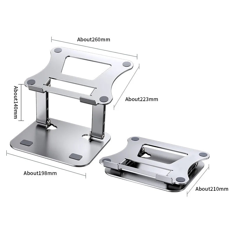 Adjustable Aluminum Phone & Tablet Stand Portable Folding Laptop Holder up to 17"