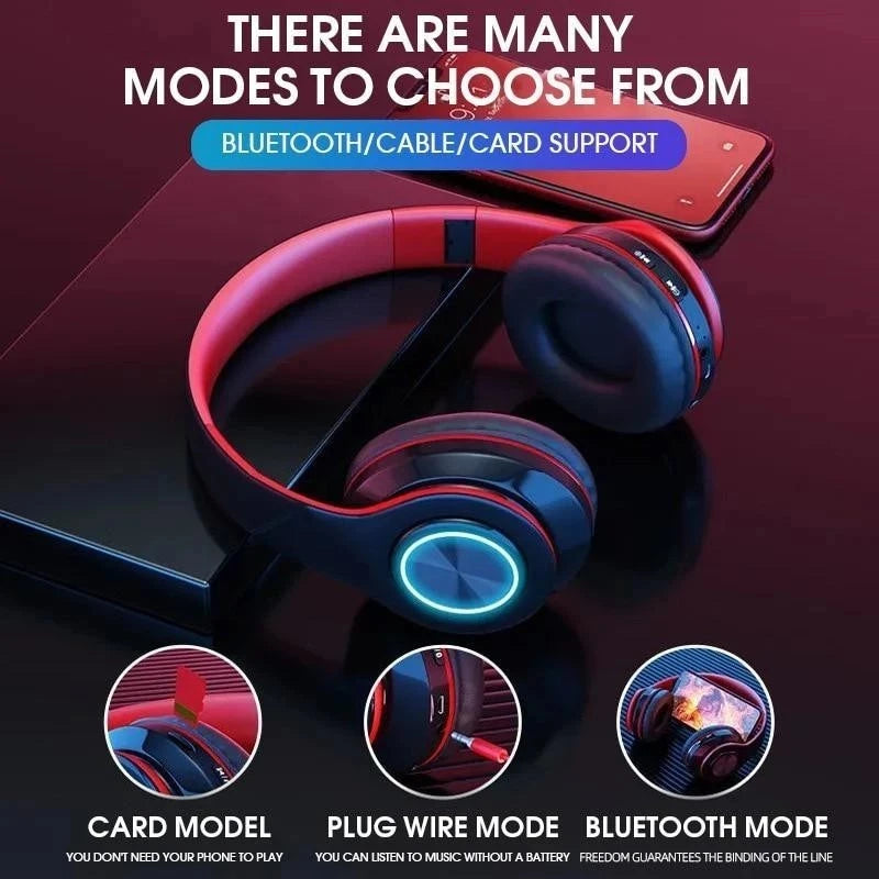 Wireless Bluetooth 5.0 Headphones – Foldable On-Ear Headset with Mic & Stereo Sound