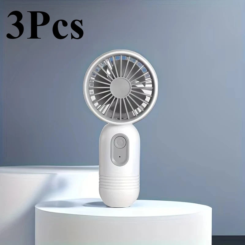 USB Mini Rechargeable Portable Fan with 3 Speeds, Handheld Fan for Gift Choice, Perfect For Office, Outdoor, Travel, Camping