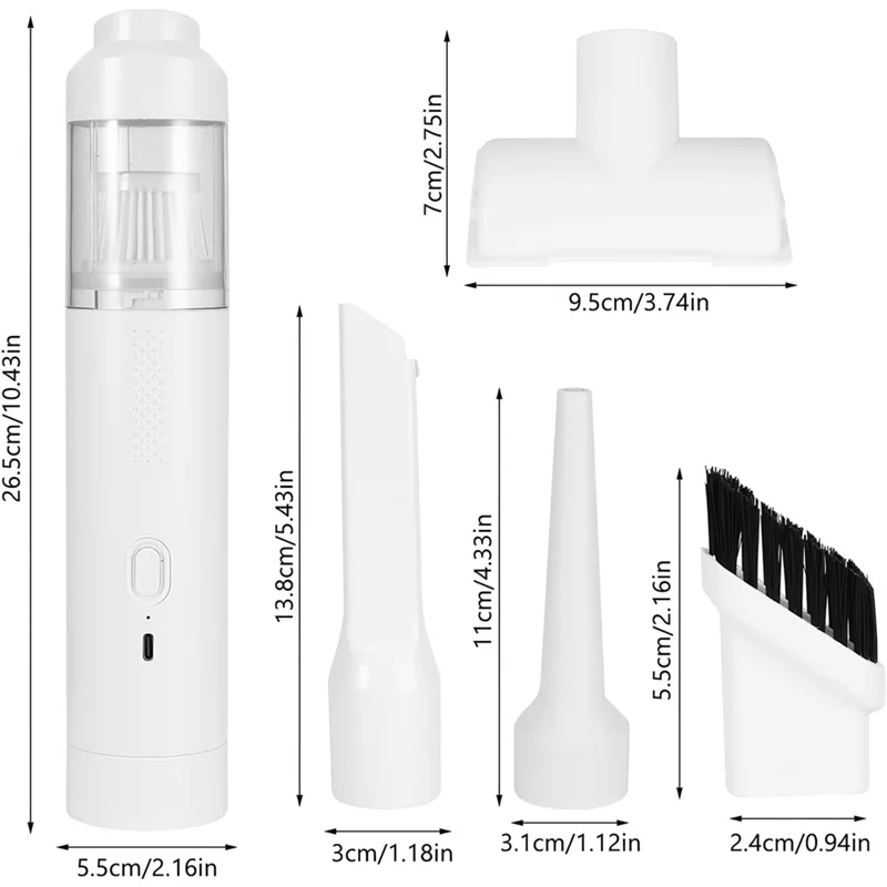 ABKW-For Pet Hair Removal Handheld Vacuum Cleaner 4 In 1, 19000Pa Power Cordless Rechargeable Mini USB Small Car For Pet