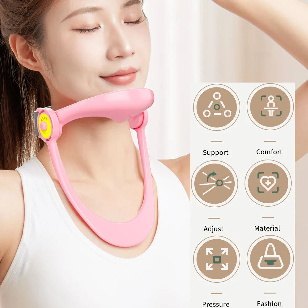 Neck Support,Adjustable Neck Brace,Neck Stretcher Exerciser Cervical,Neck Traction Device,Correction for Spine Pressure
