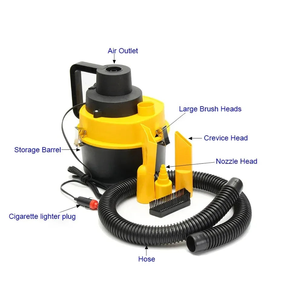 12V Handheld Car Vacuum Cleaner Strong Suction Wet & Dry Portable for Home & Car