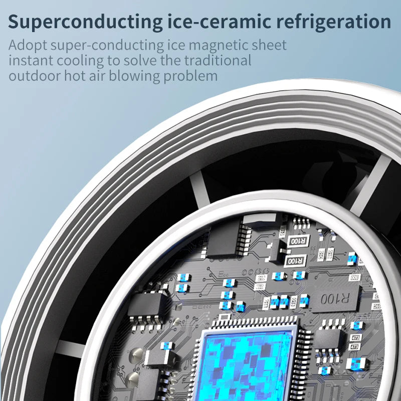 4000mAh Portable Mini Turbo Fan, 199 Wind Speeds, Rechargeable, Semiconductor Refrigeration, Suitable for Personal & Travel