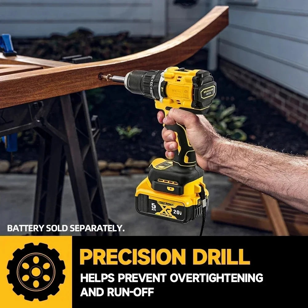 Fit DEWALT DCD805 20V Portable Power Tool Brushless Impact Drill Cordless Electric Screwdriver Multifunctional Hand Drill