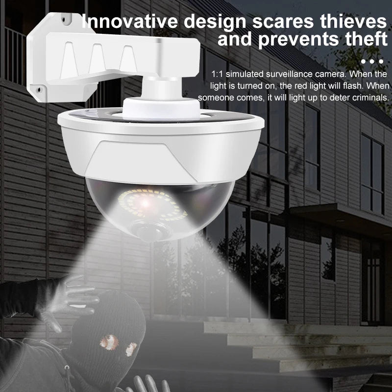 Solar Dummy Security Camera – Waterproof Outdoor Fake CCTV with LED Light