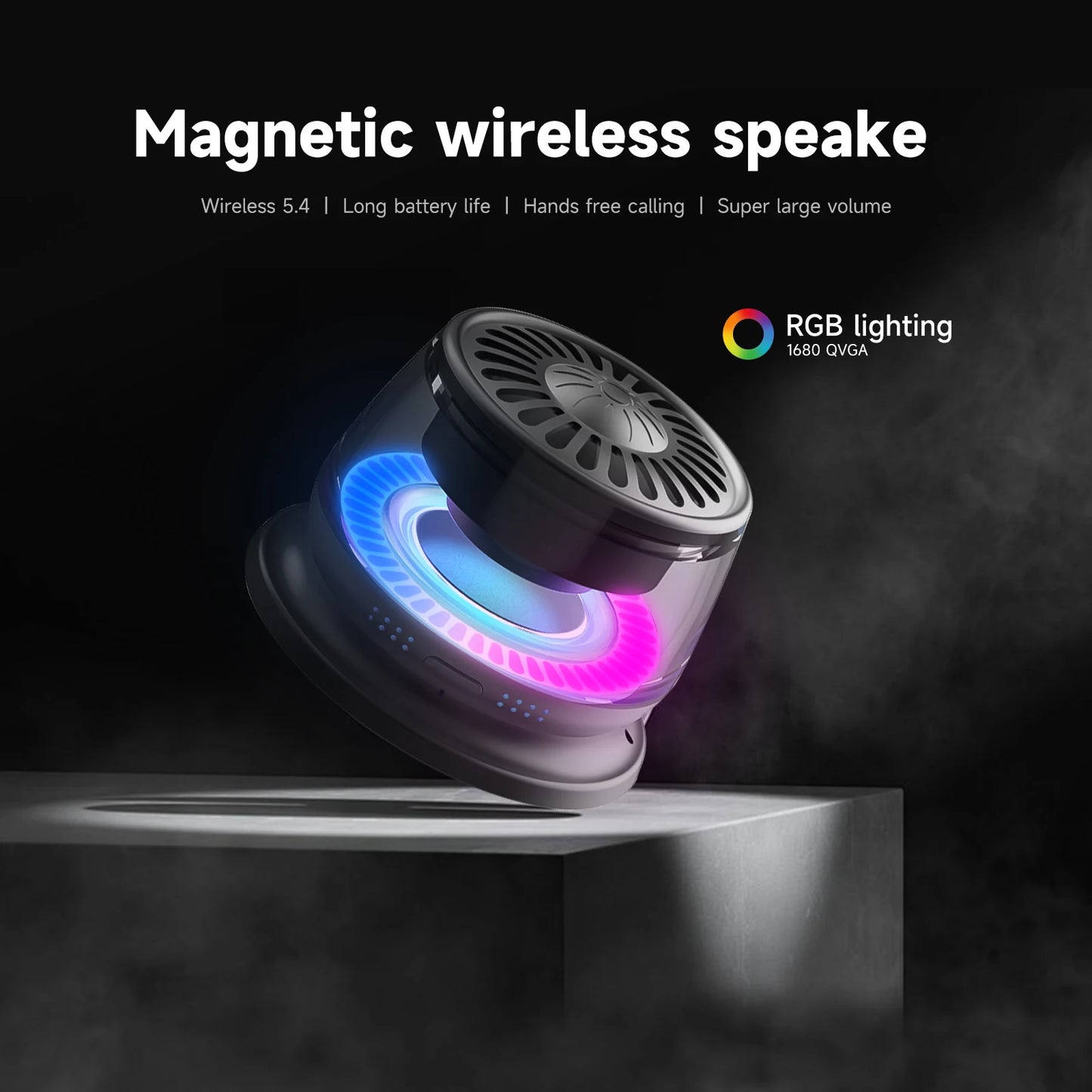 Wireless Bluetooth speaker Gift Magnetic bracket portable High-sound quality TWS interconnected LED color light mini speaker