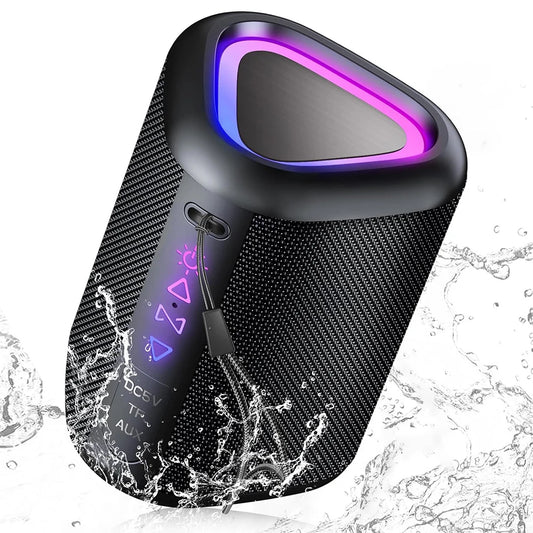 Bluetooth Speaker, 2025 Portable Wireless Speakers with Led Light, Bluetooth 5.4, 24H Playtime, Enhanced Bass, IPX7 Waterproof