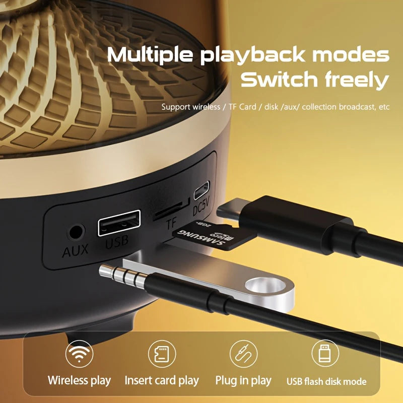 Wireless Bluetooth Speakers Outdoor Portable Loudspeaker Panoramic Surround Sound Effec Subwoofer Breathing Lamp for Android IOS