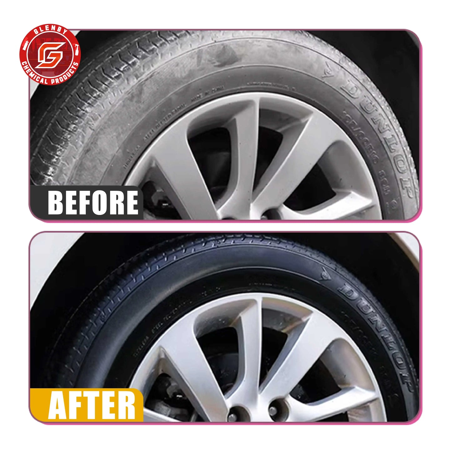 Glenby GL6A Tire Wet Specially Formulated Tire Shine Keep Them Looking Wet Black and Glossy With One Quick Spray