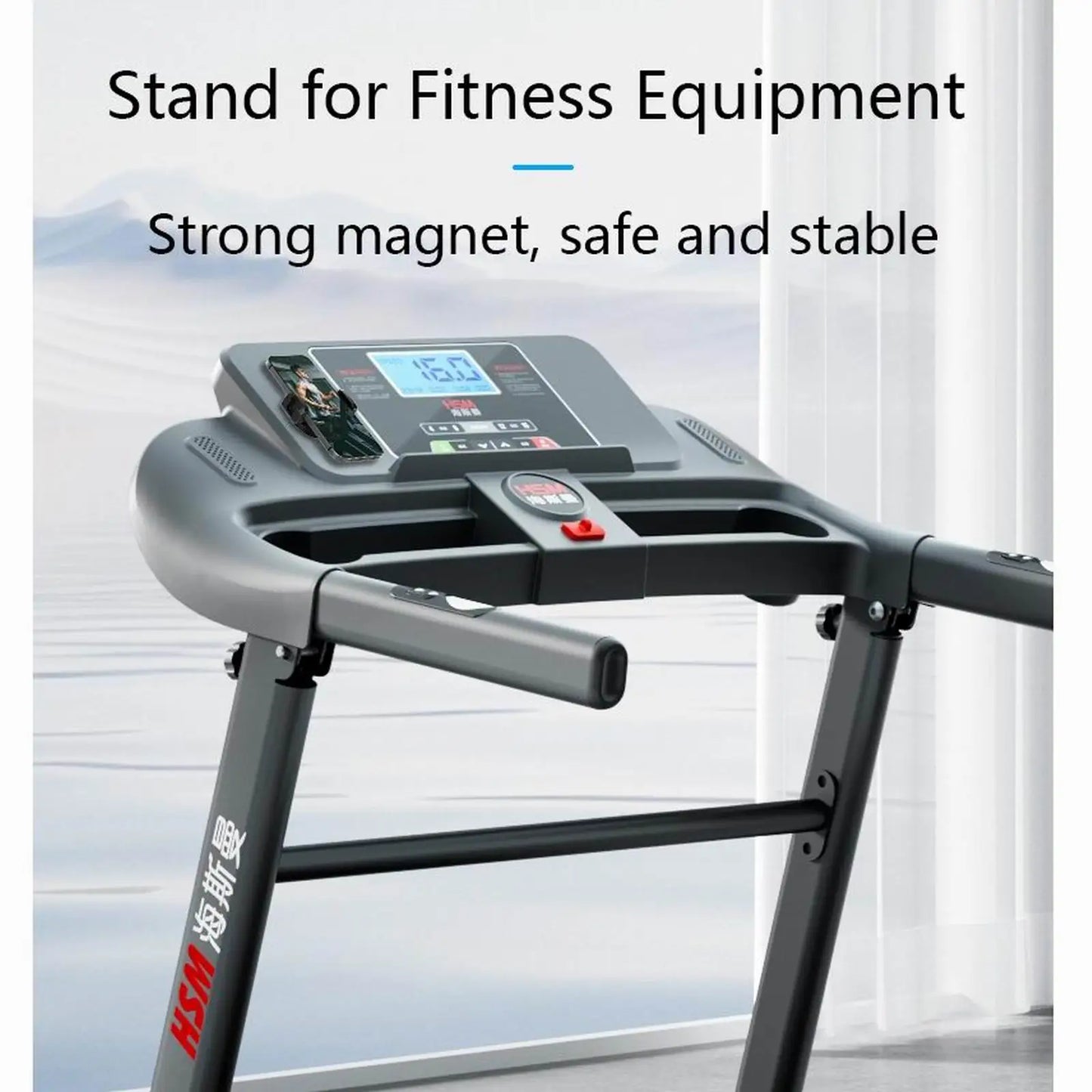 Magnetic Phone Holder Strong Base Clamp for Gym, Treadmill, Motorcycle & Travel