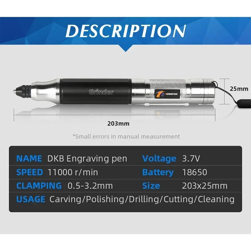 Cordless Mini Drill Engraving Power Tool Polisher Dremel Accessory Power Drill Tool (No Battery)