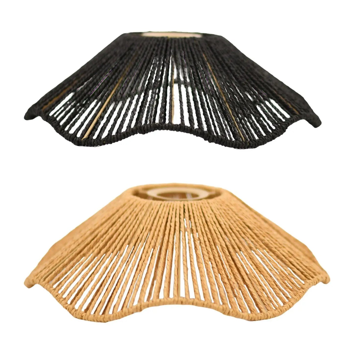 Handwoven Rope Lampshade Chandelier Cover Shades Decorative Rustic Ceiling Lamp,for Home Living Room Kitchen DIY Lamp Shade Part