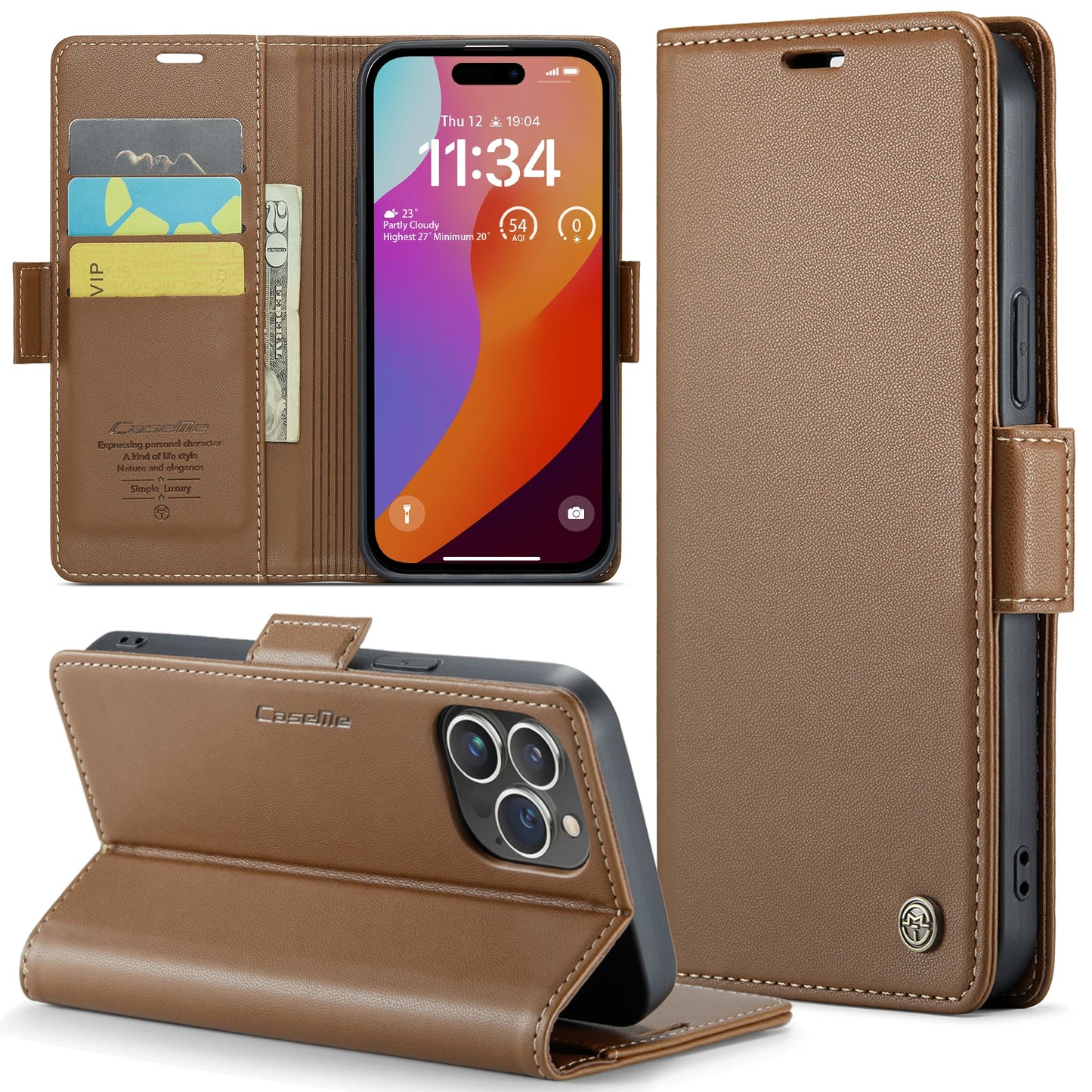 Iphone 16 Pro Max Case Iphone 15 13 14 12 11 Pro Max SE X XR XS 8 7 6 6S Plus Card holder Wallet cover With Leather Phone Case