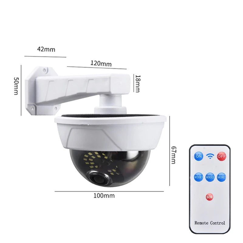 Solar Dummy Security Camera – Waterproof Outdoor Fake CCTV with LED Light