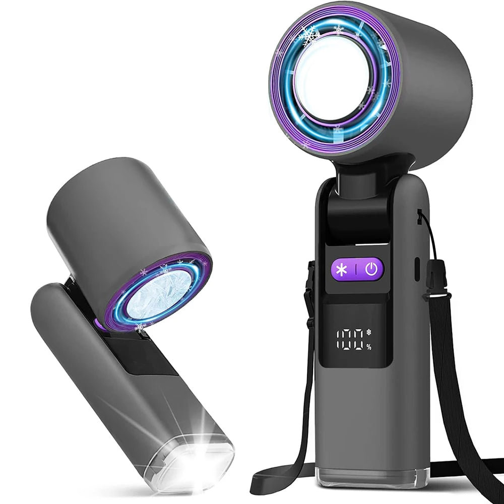 4000mAh Portable Mini Turbo Fan, 199 Wind Speeds, Rechargeable, Semiconductor Refrigeration, Suitable for Personal & Travel