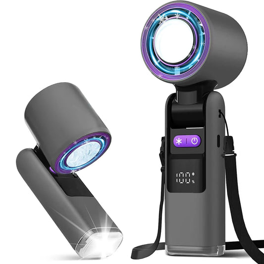 4000mAh Portable Mini Turbo Fan, 199 Wind Speeds, Rechargeable, Semiconductor Refrigeration, Suitable for Personal & Travel