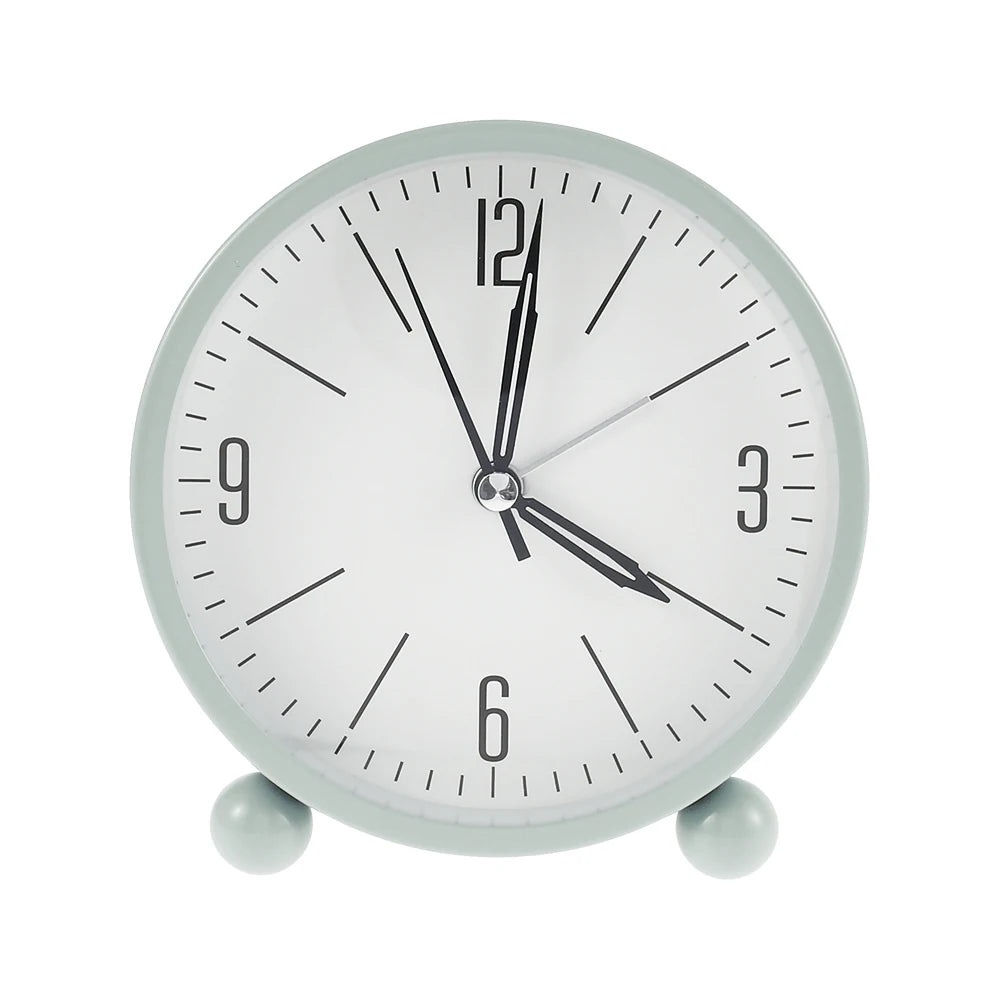Alarm Clock Night Light Small Round Silent Sweep Analogue Alarm Clock Table Clocks for Home Office Desktop dropshipping 2023