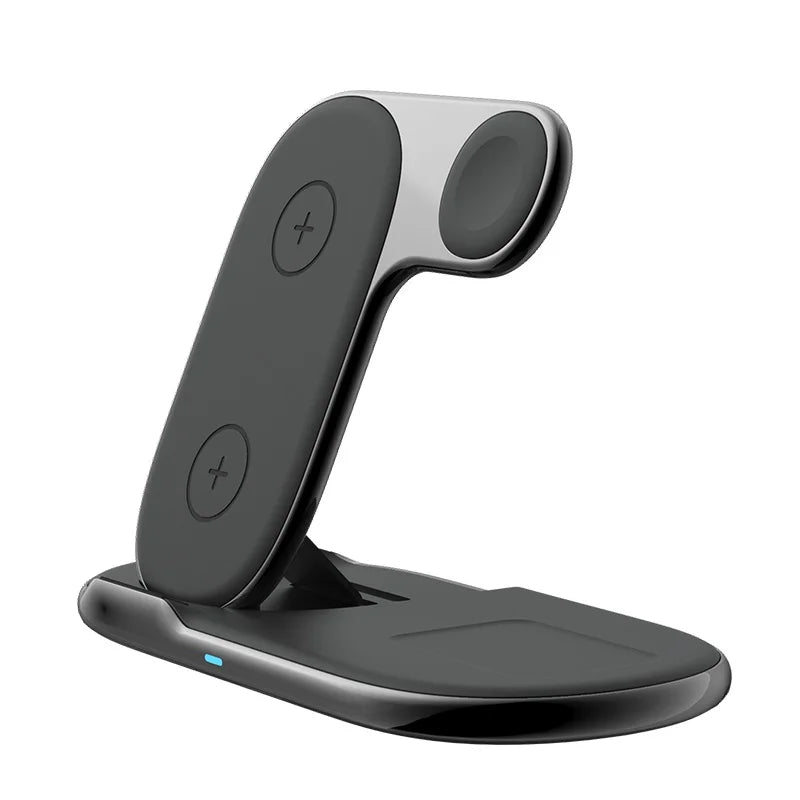 3-in-1 Foldable Wireless Charger Station 10W/15W Magnetic Charging for Phones & Devices