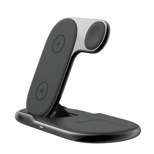 3-in-1 Foldable Wireless Charger Station 10W/15W Magnetic Charging for Phones & Devices