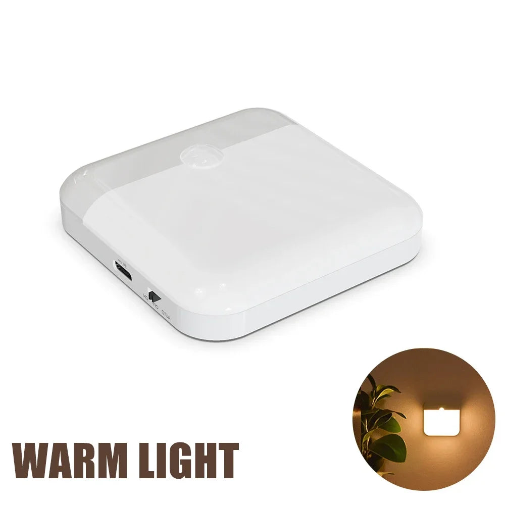 Motion Sensor LED Cabinet Light Rechargeable Magnetic Under-Counter Light for Kitchen & Stairs