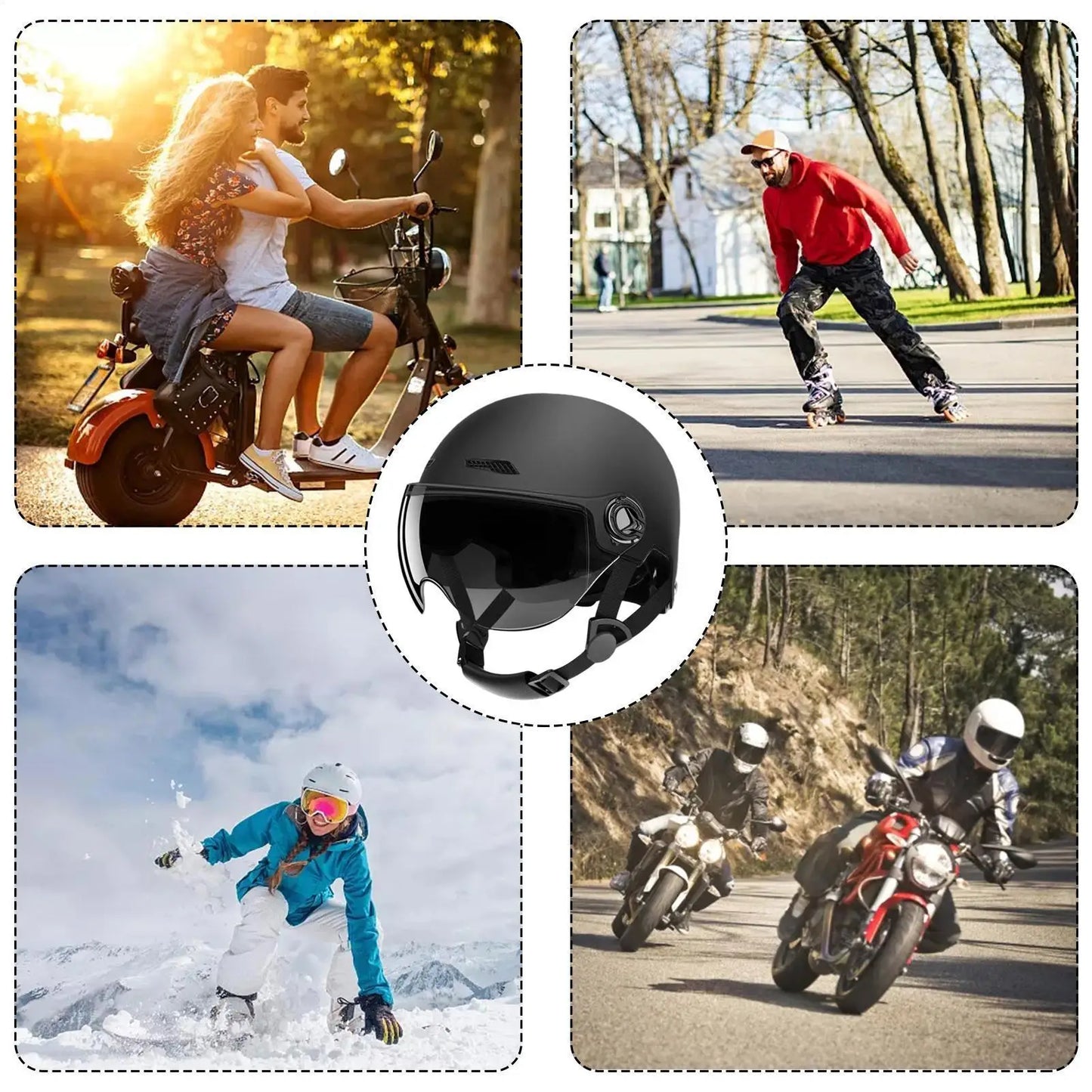 Motorcycle Helmet For Men Women Classic Retro Scooter Half Helmet Cycling Helmet MTBBike Bicycle Motorcycle Helmet