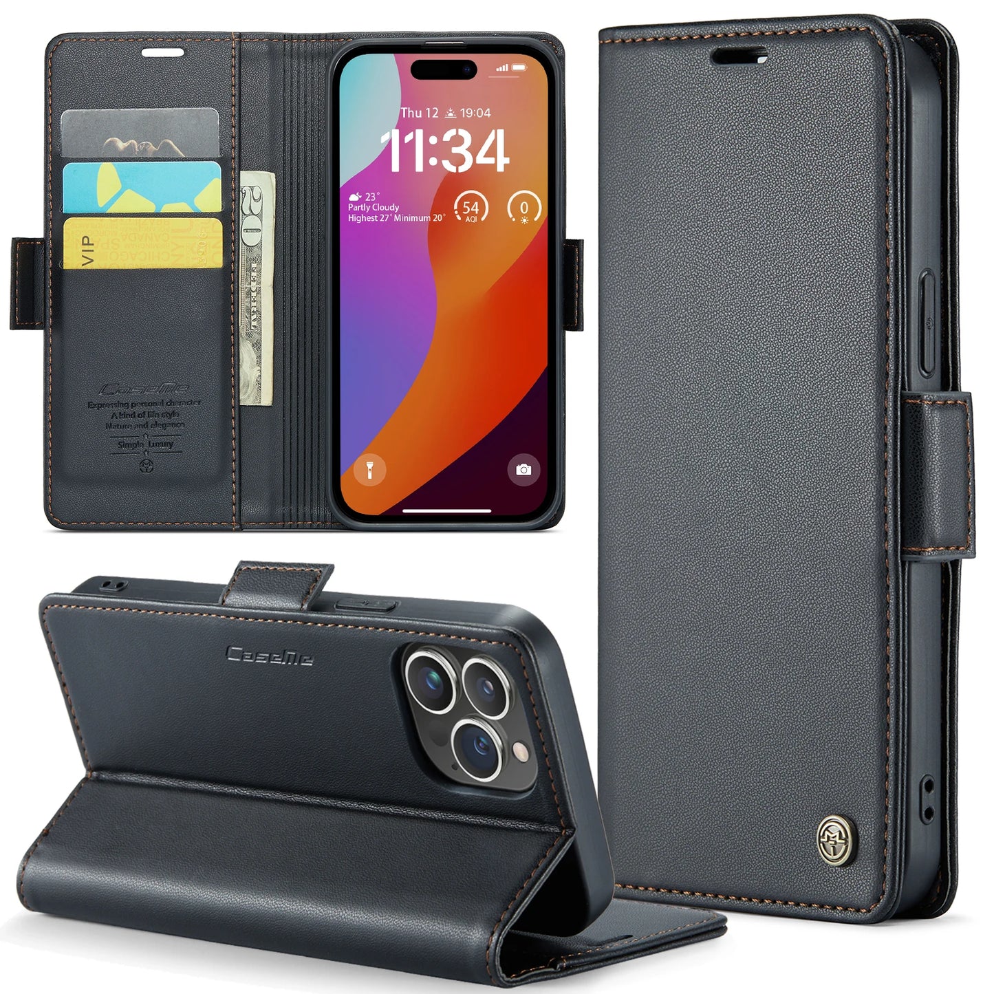 Iphone 16 Pro Max Case Iphone 15 13 14 12 11 Pro Max SE X XR XS 8 7 6 6S Plus Card holder Wallet cover With Leather Phone Case
