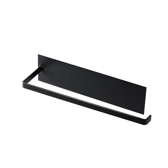 Kitchen Carbon Steel Paper Towel Holder No Punch Cabinet Paper Shelf Household Roll Paper Hanger Plastic Wrap Rag Storage Rack