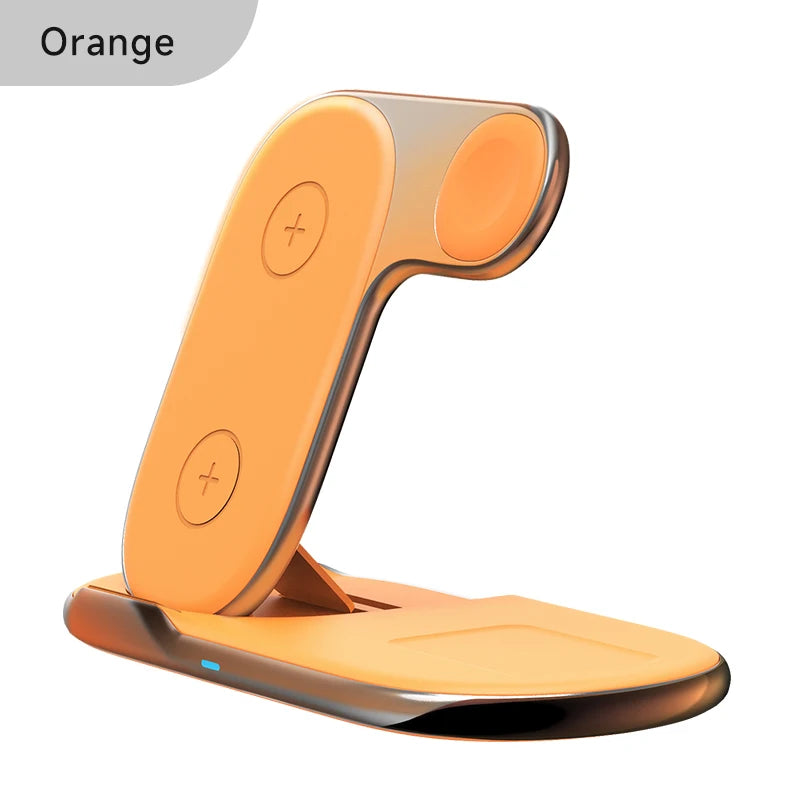 3-in-1 Foldable Wireless Charger Station 10W/15W Magnetic Charging for Phones & Devices