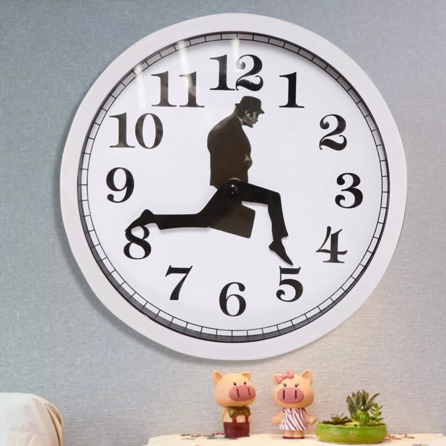 British Comedy Inspired Ministry Of Silly Walk Wall Clock Comedian Home Decor Novelty Wall Watch Funny Walking Silent Mute Clock
