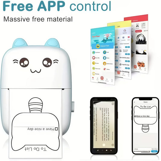 [Portable Mini Printer Set] Multifunctional Portable Mini Printer Set, Optional with Thermal Paper, Self-Adhesive Stickers