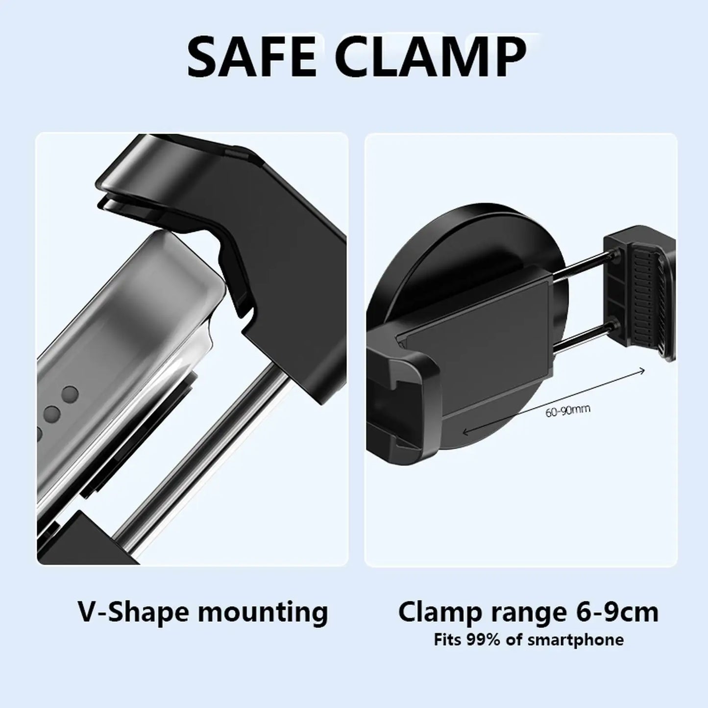 Magnetic Phone Holder Strong Base Clamp for Gym, Treadmill, Motorcycle & Travel