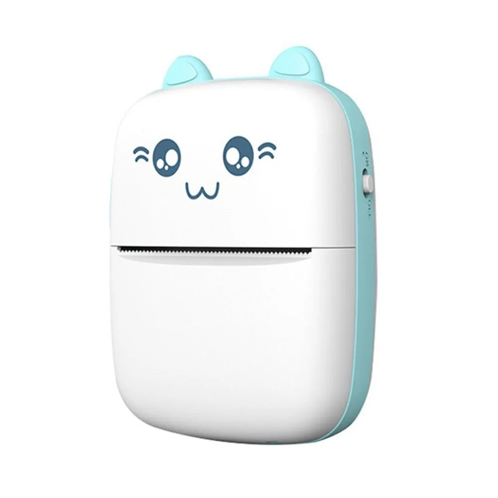 Portable Thermal Printer Cat Shaped Mini Wireless Bluetooth Printer Lightweight Pocket Thermal Label Printer Print Photo