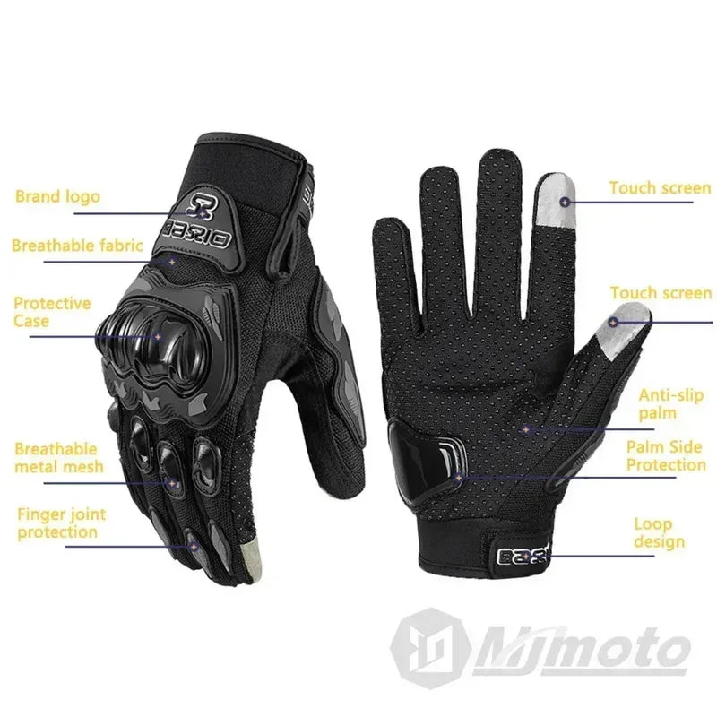 Motorcycle Riding Gloves Full Finger Breathable Non-Slip Motocross Racing Touchscreen Biker Resistant Glove for Men Women