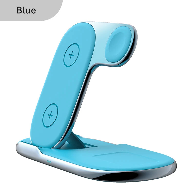3-in-1 Foldable Wireless Charger Station 10W/15W Magnetic Charging for Phones & Devices