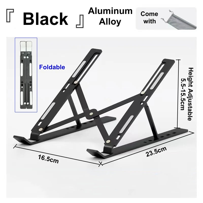 Adjustable Aluminum Laptop Stand Foldable Portable Holder for MacBook, Notebook & Tablet